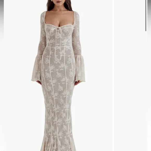 House of CB Delilah Corseted Lace Maxi Dress